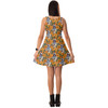 Sleeveless Flared Dress - Retro Floral R2D2 Droid
