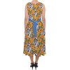 Belted Chiffon Midi Dress - Retro Floral R2D2 Droid