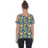 Cold Shoulder Tunic Top - Retro Floral C3PO Droid