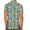 Men's Button Down Short Sleeve Shirt - Retro Floral C3PO Droid