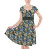 Sweetheart Midi Dress - Retro Floral C3PO Droid