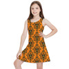 Girls Sleeveless Dress - Haunted Halloween Mansion Wallpaper