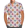 Men's Button Down Short Sleeve Shirt - Playful Pumpkins