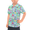 Kids Polo Shirt - Neon Spring Floral Mickey & Friends