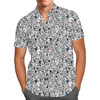 Men's Button Down Short Sleeve Shirt - Sketched Dalmatians