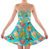 Sweetheart Strapless Skater Dress - Pool Floats Pooh