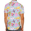 Men's Button Down Short Sleeve Shirt - Pool Floats Princesses