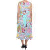 Belted Chiffon Midi Dress - Pool Floats Princesses