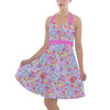 Halter Vintage Style Dress - Neon Rainbow Stitch