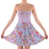 Sweetheart Strapless Skater Dress - Neon Rainbow Stitch