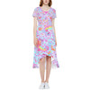 High Low Midi Dress - Neon Rainbow Stitch