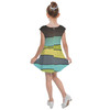 Girls Cap Sleeve Pleated Dress - The SediMINT Avacado Wave Wall