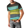 Men's Cotton Blend T-Shirt - The SediMINT Avacado Wave Wall