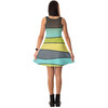 Sleeveless Flared Dress - The SediMINT Avacado Wave Wall