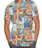 Men's Button Down Short Sleeve Shirt - 3XL -  Holiday Attraction Posters -  READY TO SHIP