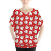 Batwing Chiffon Top - Retro Christmas Vintage Winking Santa Claus