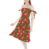 Strapless Bardot Midi Dress - Magical Sparkling Tinkerbell Christmas