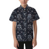 Kids' Button Down Short Sleeve Shirt - Vader Winter Holiday Christmas Snowflakes