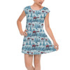 Girls Cap Sleeve Pleated Dress - AT-AT Christmas on Hoth