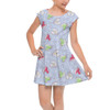 Girls Cap Sleeve Pleated Dress - Winter Mouse Balloons