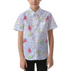 Kids' Button Down Short Sleeve Shirt - Winter Mouse Balloons