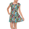 Girls Cap Sleeve Pleated Dress - Lilo and Scrump Sketched
