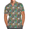 Men's Button Down Short Sleeve Shirt - Polynesian Princess Icons