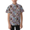 Kids' Button Down Short Sleeve Shirt - Alice in Glitter Wonderland