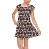 Girls Cap Sleeve Pleated Dress - Queen of Hearts Playing Cards