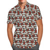 Men's Button Down Short Sleeve Shirt - Queen of Hearts Playing Cards