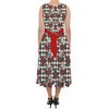 Belted Chiffon Midi Dress - Queen of Hearts Playing Cards