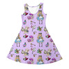 Girls Sleeveless Dress - Whimsical Alice And The White Rabbit