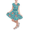 Girls Short Sleeve Skater Dress - Whimsical Ariel