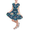 Girls Short Sleeve Skater Dress - Whimsical Triton and Sebastian