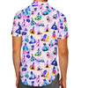 Men's Button Down Short Sleeve Shirt - Princess And Classic Animation Silhouettes