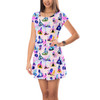 Short Sleeve Dress - Princess And Classic Animation Silhouettes