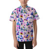 Kids' Button Down Short Sleeve Shirt - Princess And Classic Animation Silhouettes