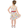 Girls Short Sleeve Skater Dress - White Floral Mickey & Minnie