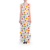 Flared Maxi Dress - White Floral Mickey & Minnie