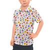 Kids Polo Shirt - White Floral Mickey & Minnie