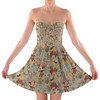 Sweetheart Strapless Skater Dress - Cottagecore Mickey & Minnie