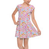 Girls Cap Sleeve Pleated Dress - Floral Hippie Mouse