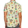 Men's Button Down Short Sleeve Shirt - Gardener Mickey and Minnie