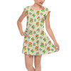 Girls Cap Sleeve Pleated Dress - Little Orange Bird