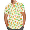 Men's Button Down Short Sleeve Shirt - Little Orange Bird