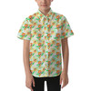 Kids' Button Down Short Sleeve Shirt - Think (Orange) Bird Thoughts