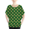 Batwing Chiffon Top - Geometric Orange Bird