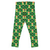 Girls' Leggings - Geometric Orange Bird