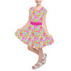 Girls Short Sleeve Skater Dress - Sunny Summer Orange Bird