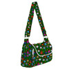 Shoulder Pocket Bag - Disney Christmas Baubles on Green